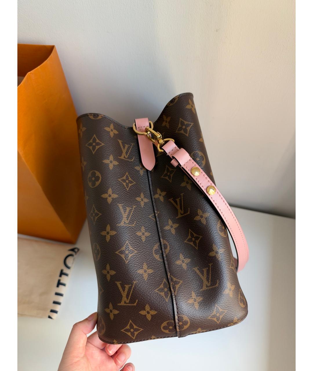 LOUIS VUITTON Коричневая сумка тоут из искусственной кожи, фото 3