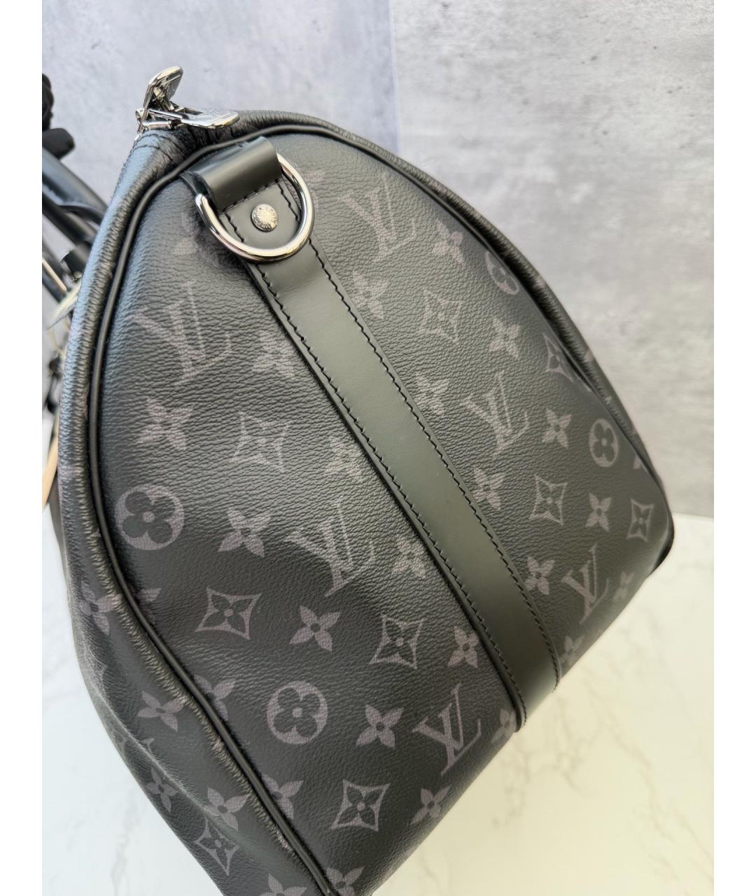 LOUIS VUITTON Черная сумка тоут из искусственной кожи, фото 4