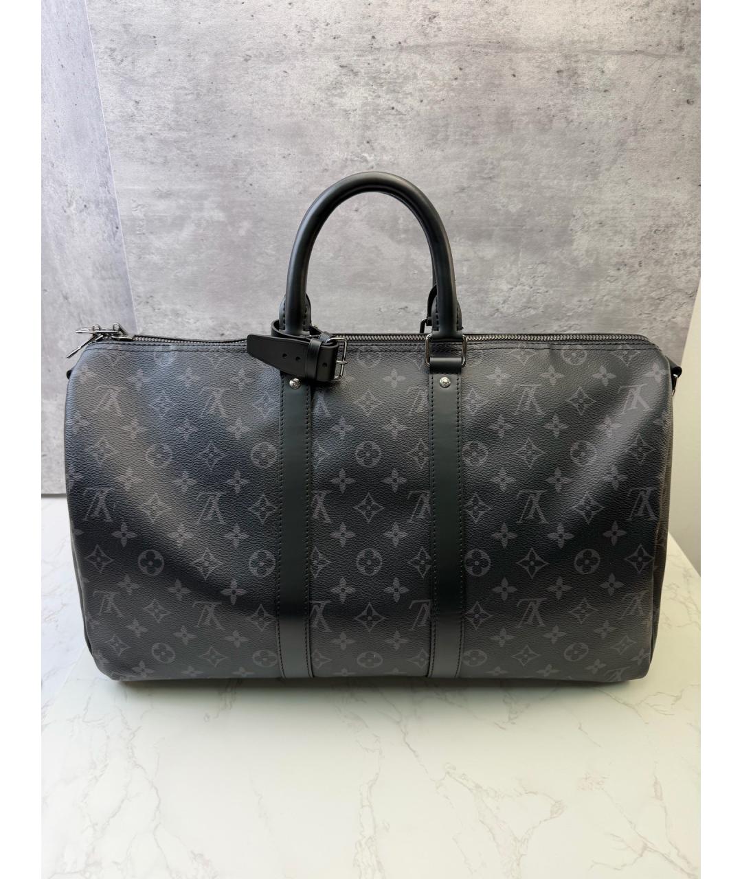 LOUIS VUITTON Черная сумка тоут из искусственной кожи, фото 2