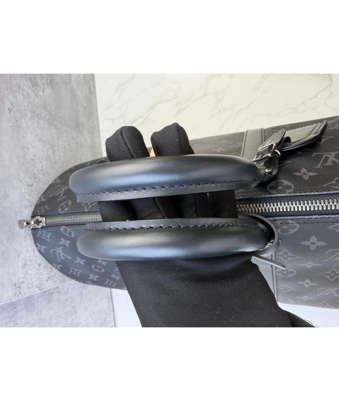 LOUIS VUITTON Черная сумка тоут из искусственной кожи, фото 5