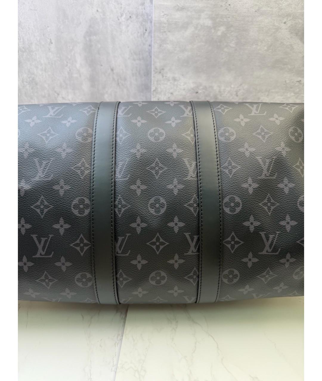 LOUIS VUITTON Черная сумка тоут из искусственной кожи, фото 3