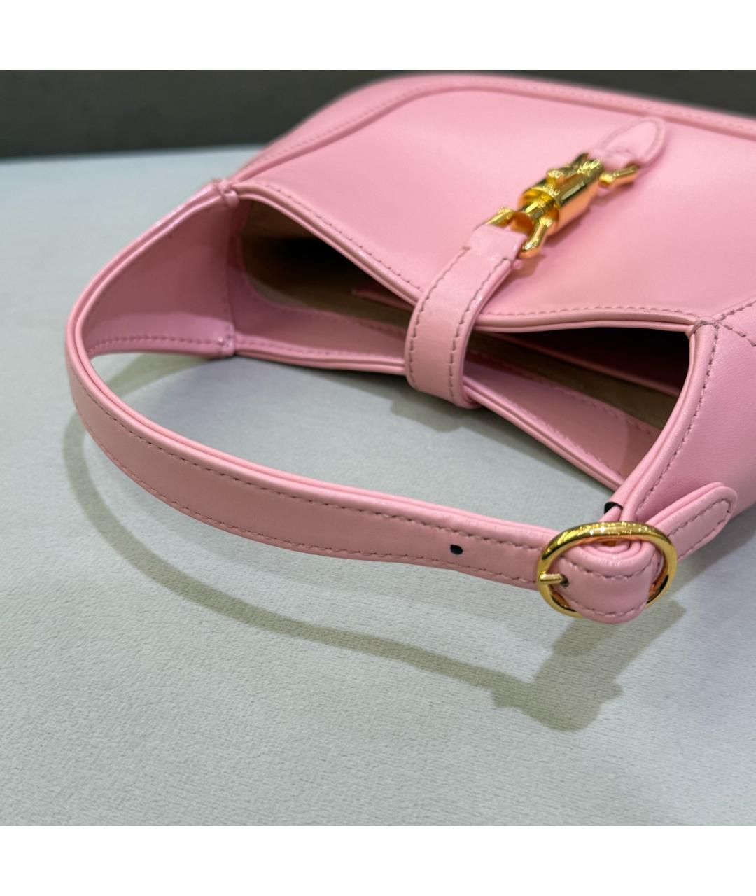 GUCCI Розовая кожаная сумка с короткими ручками, фото 7