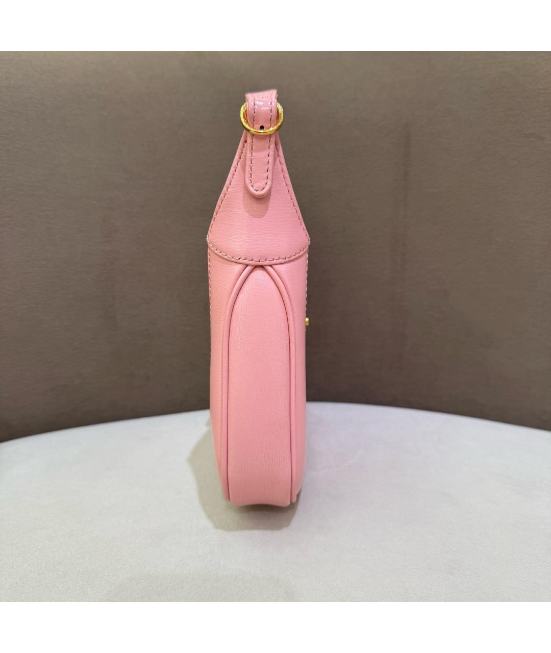 GUCCI Розовая кожаная сумка с короткими ручками, фото 3