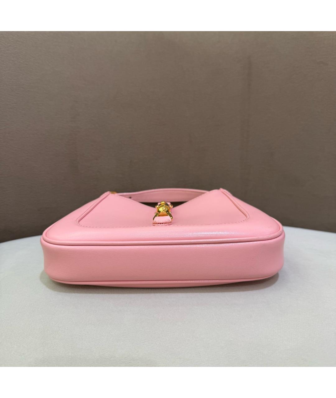 GUCCI Розовая кожаная сумка с короткими ручками, фото 4