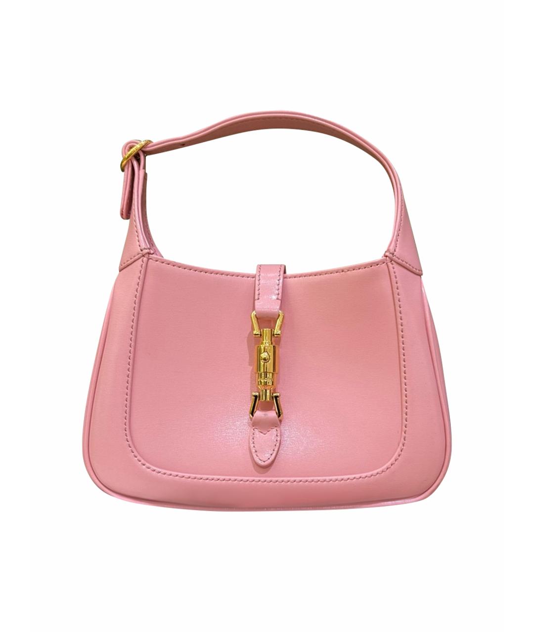 GUCCI Розовая кожаная сумка с короткими ручками, фото 1