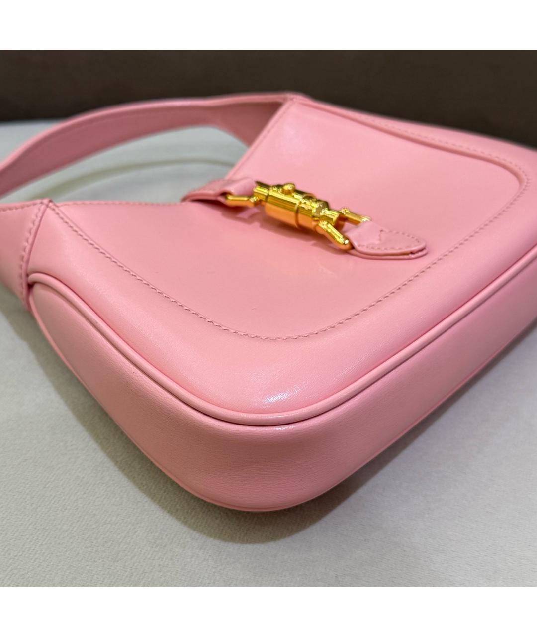 GUCCI Розовая кожаная сумка с короткими ручками, фото 6