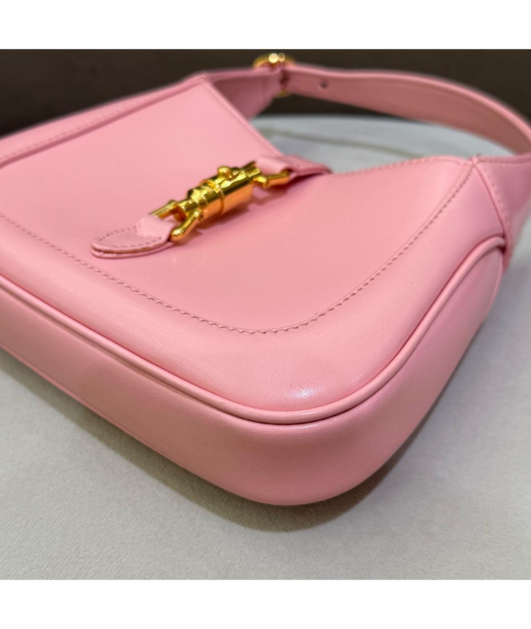GUCCI Розовая кожаная сумка с короткими ручками, фото 5