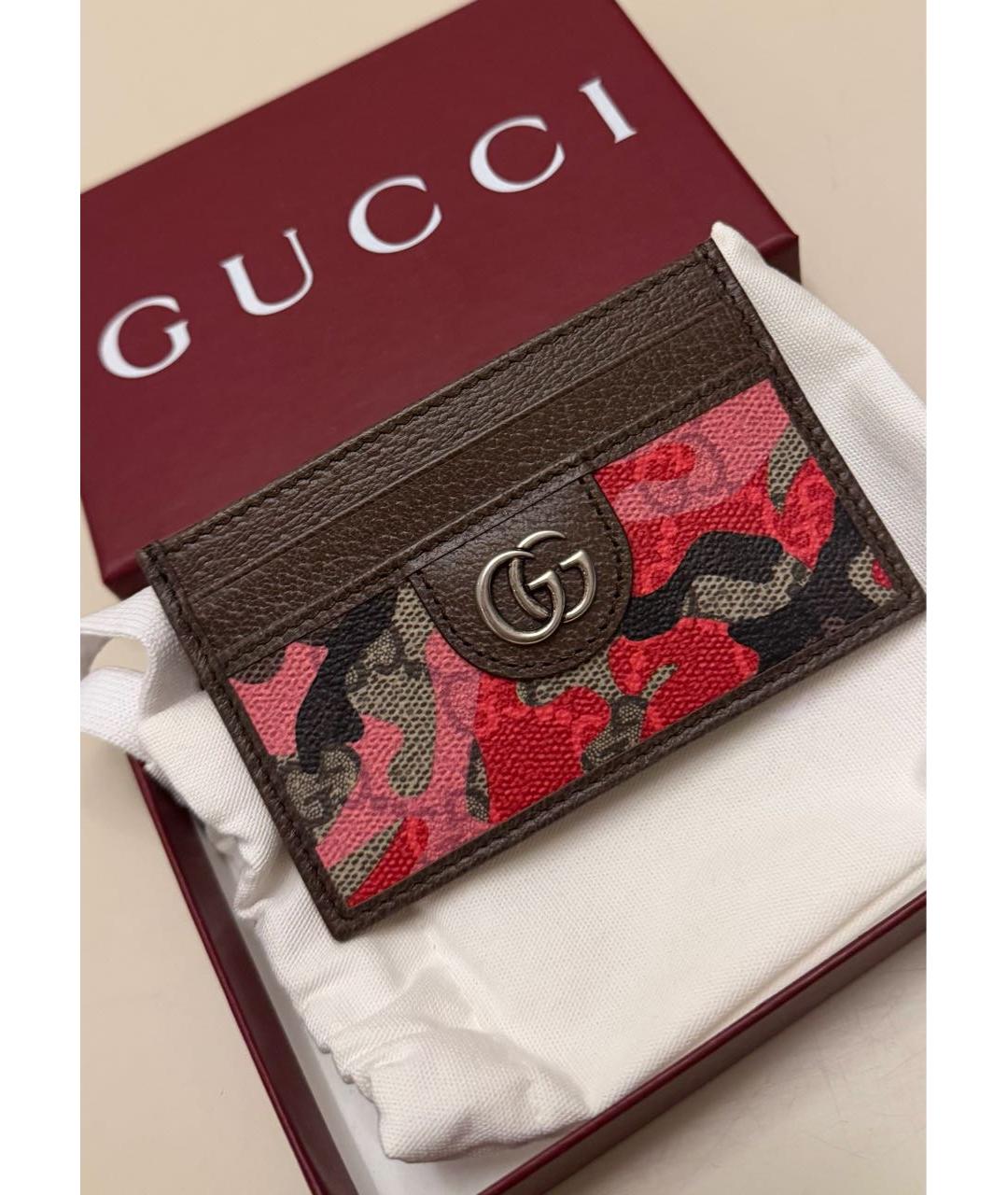 GUCCI Коричневый кожаный кардхолдер, фото 2