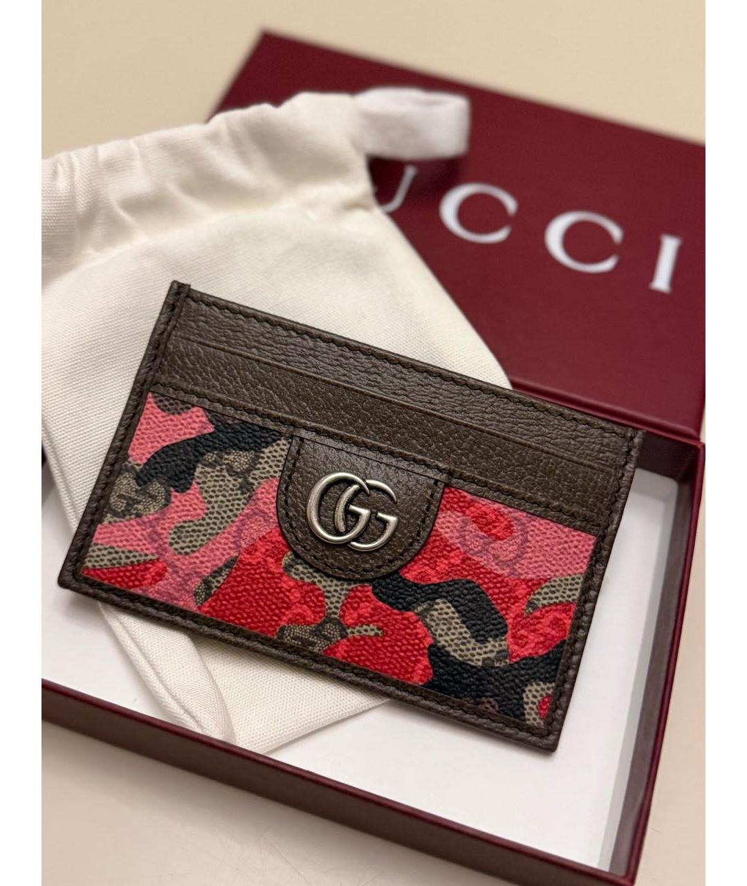 GUCCI Коричневый кожаный кардхолдер, фото 3