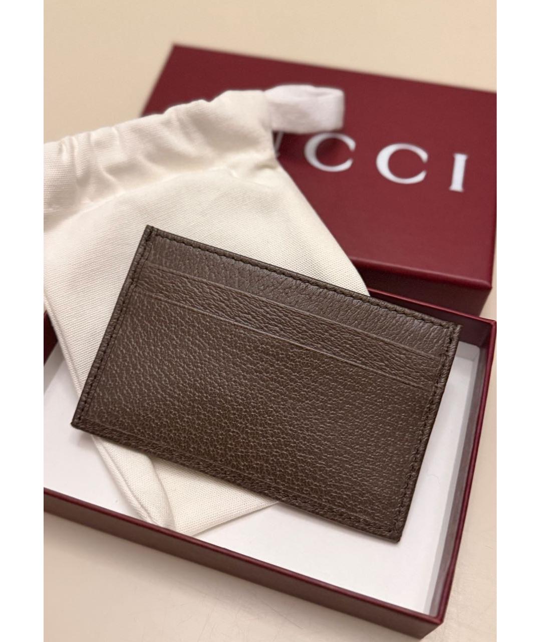 GUCCI Коричневый кожаный кардхолдер, фото 4