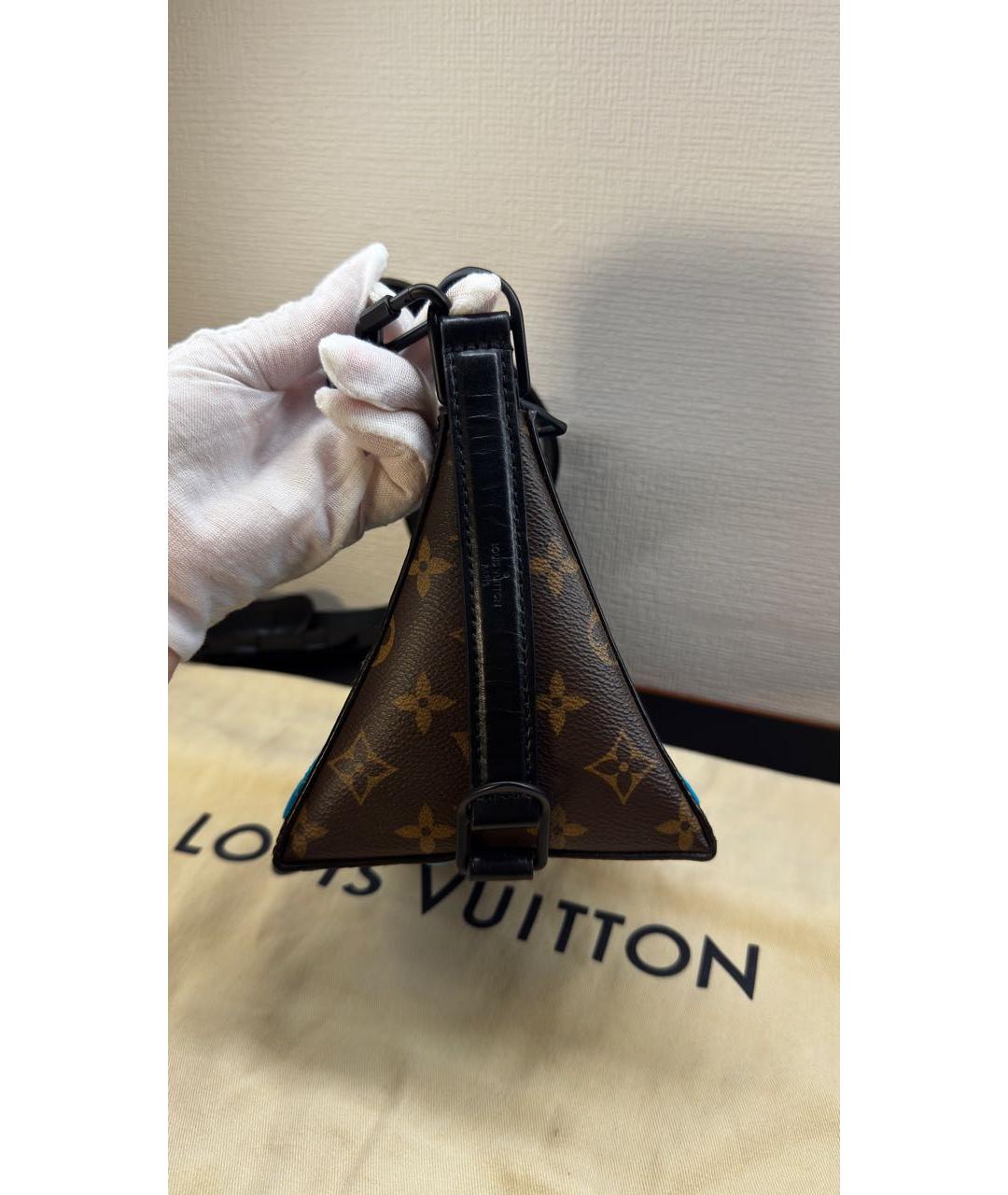 LOUIS VUITTON Коричневая кожаная сумка через плечо, фото 3