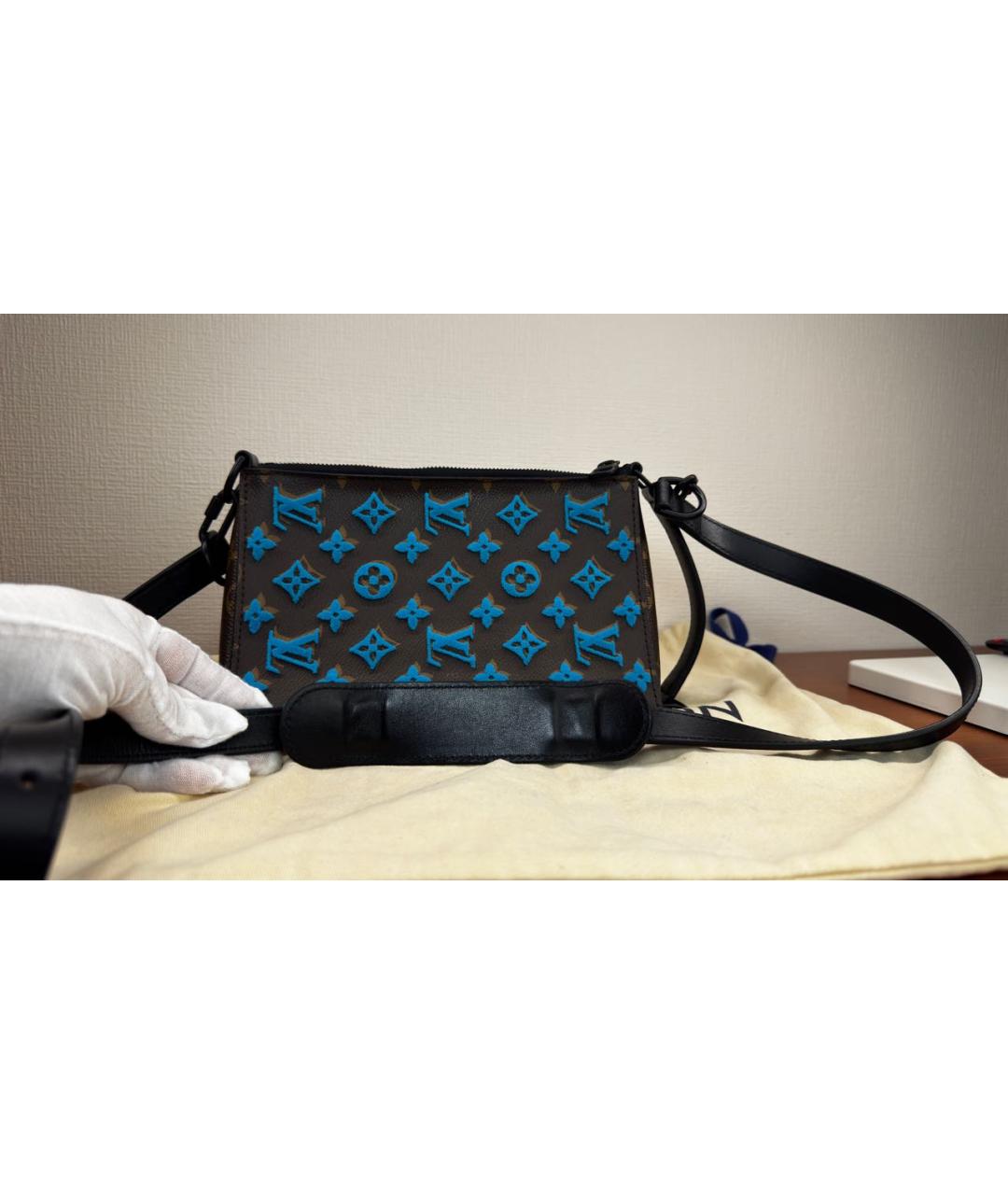 LOUIS VUITTON Коричневая кожаная сумка через плечо, фото 7
