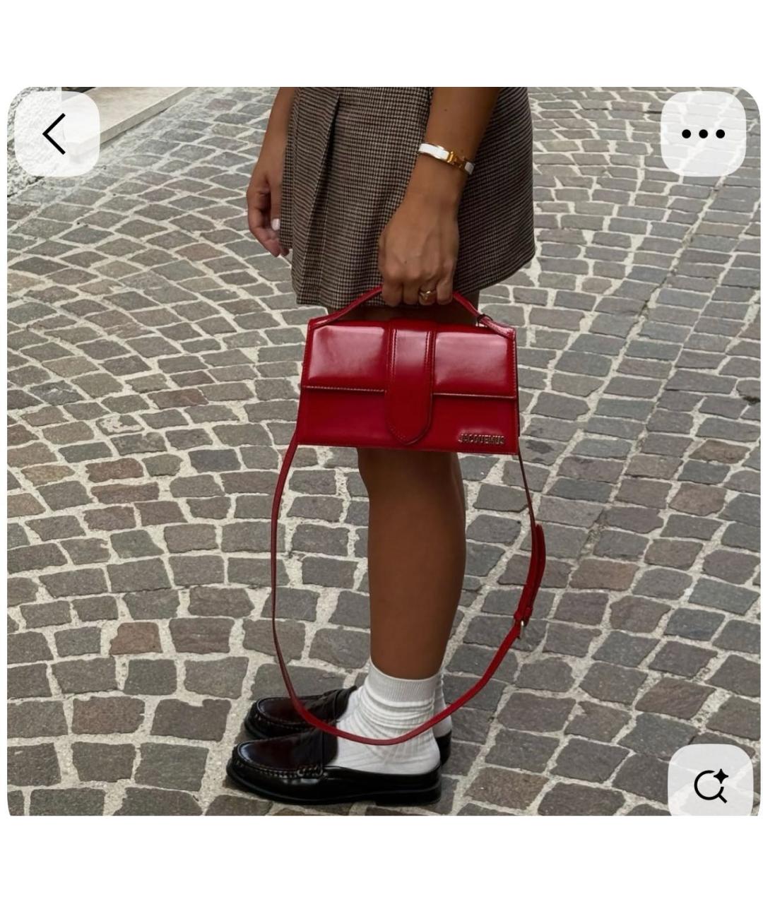 JACQUEMUS Красная кожаная сумка через плечо, фото 8