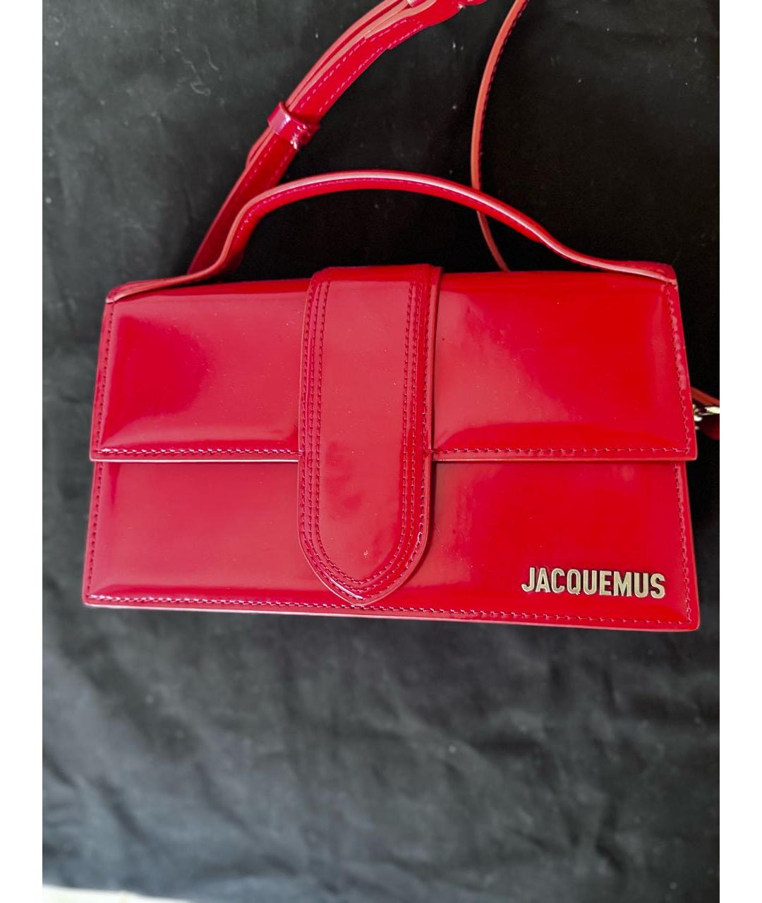 JACQUEMUS Красная кожаная сумка через плечо, фото 2