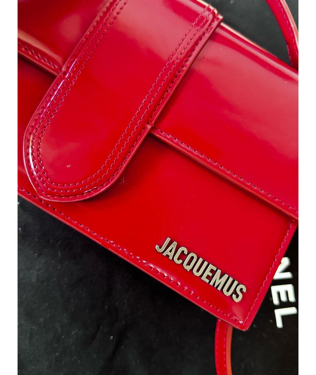 JACQUEMUS Красная кожаная сумка через плечо, фото 3