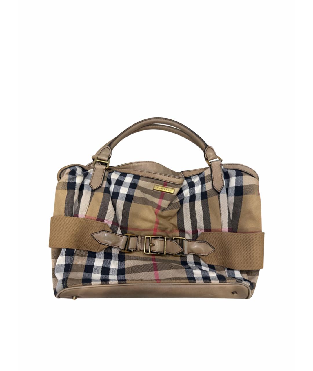 BURBERRY Бежевая кожаная сумка с короткими ручками, фото 1