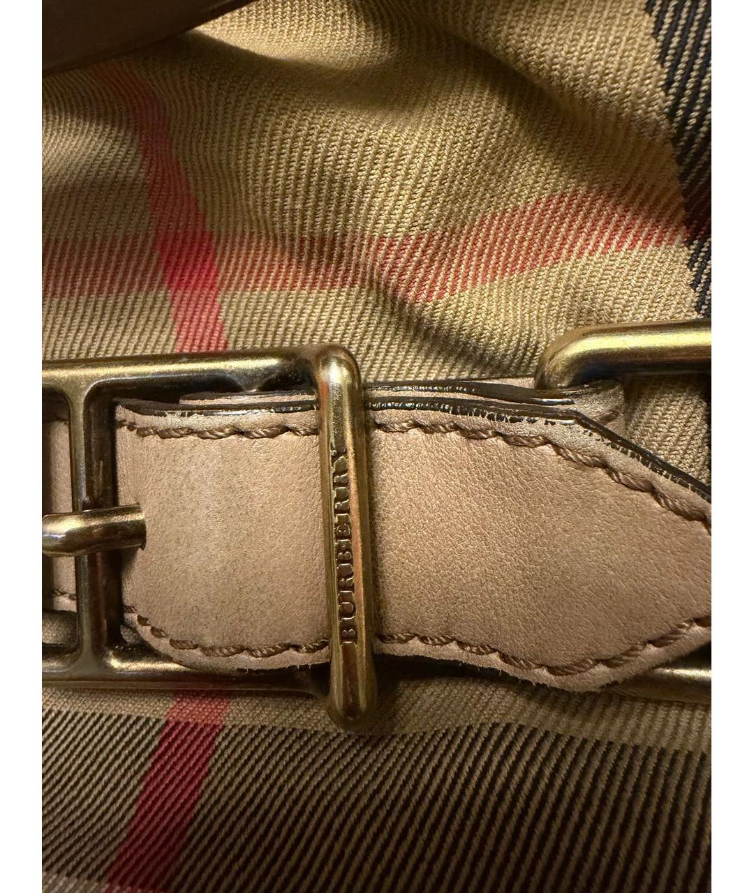 BURBERRY Бежевая кожаная сумка с короткими ручками, фото 5
