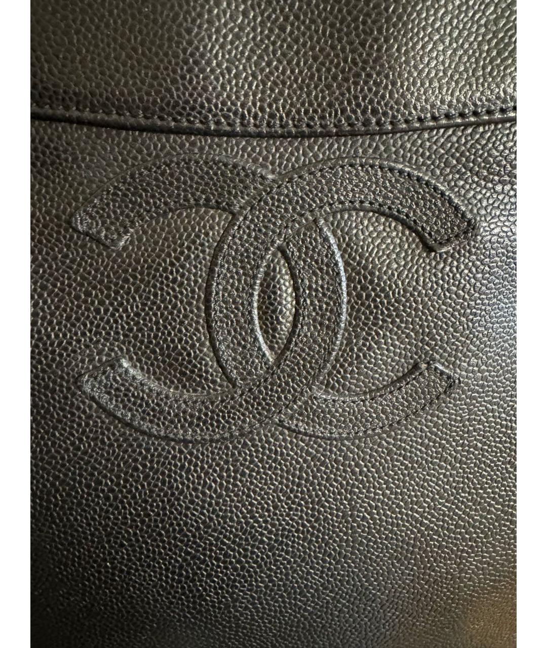 CHANEL Черная кожаная сумка тоут, фото 4