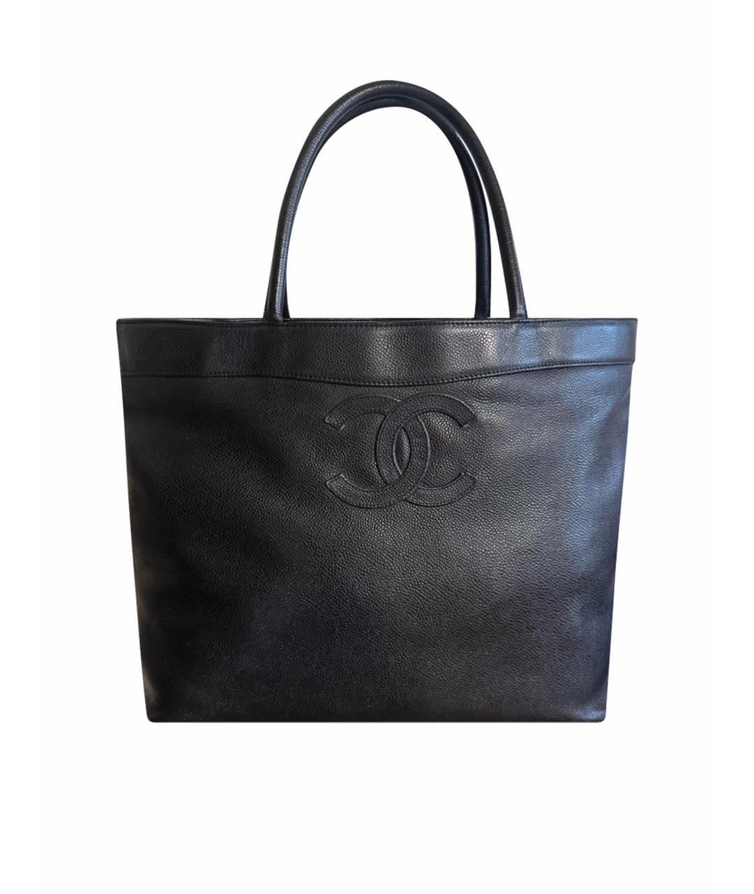 CHANEL Черная кожаная сумка тоут, фото 1