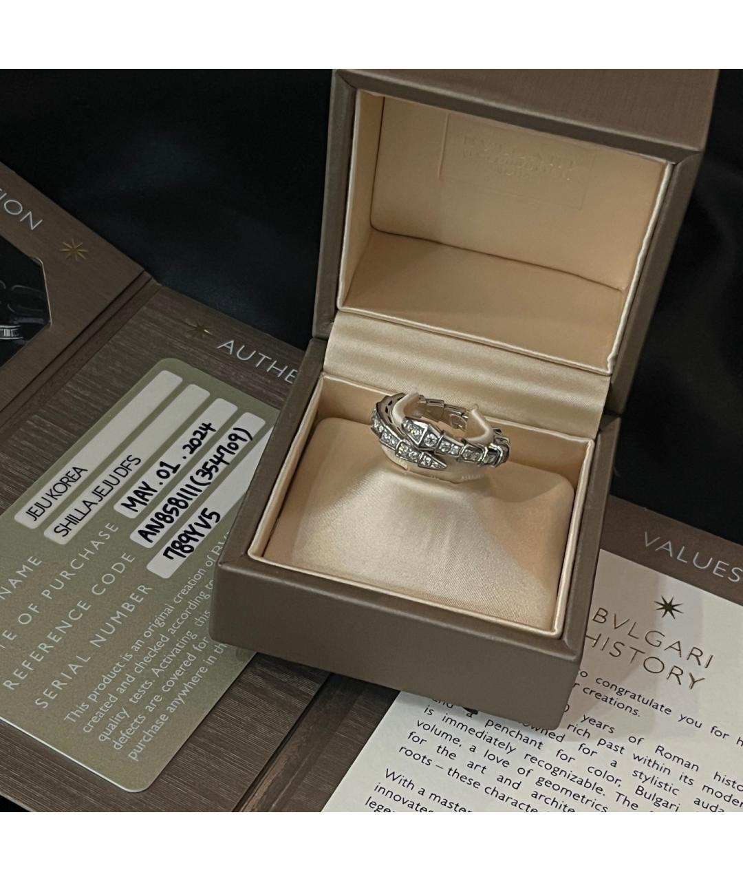 BVLGARI Серебряное кольцо из белого золота, фото 6