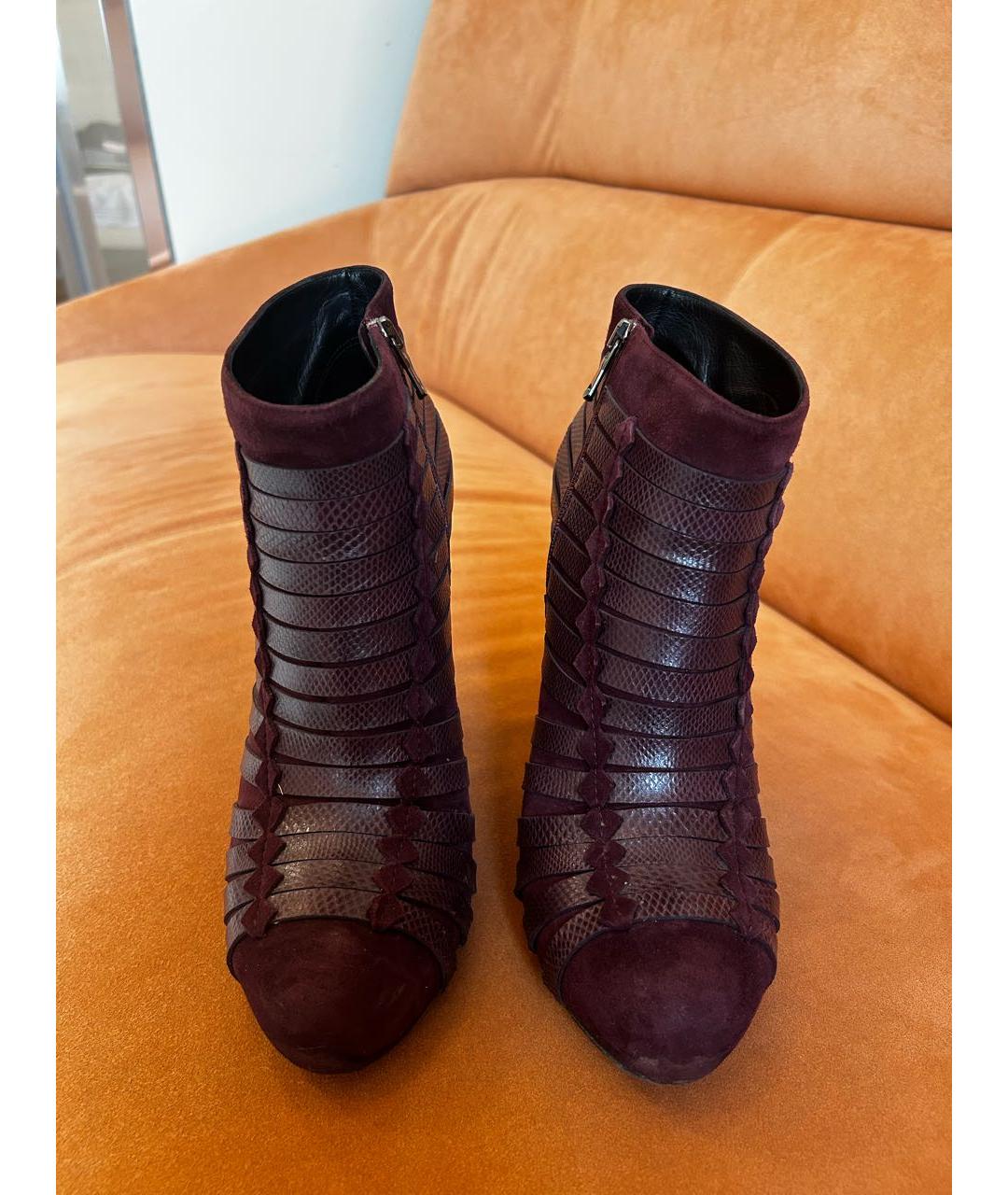 BOTTEGA VENETA Фиолетовые кожаные ботильоны, фото 2