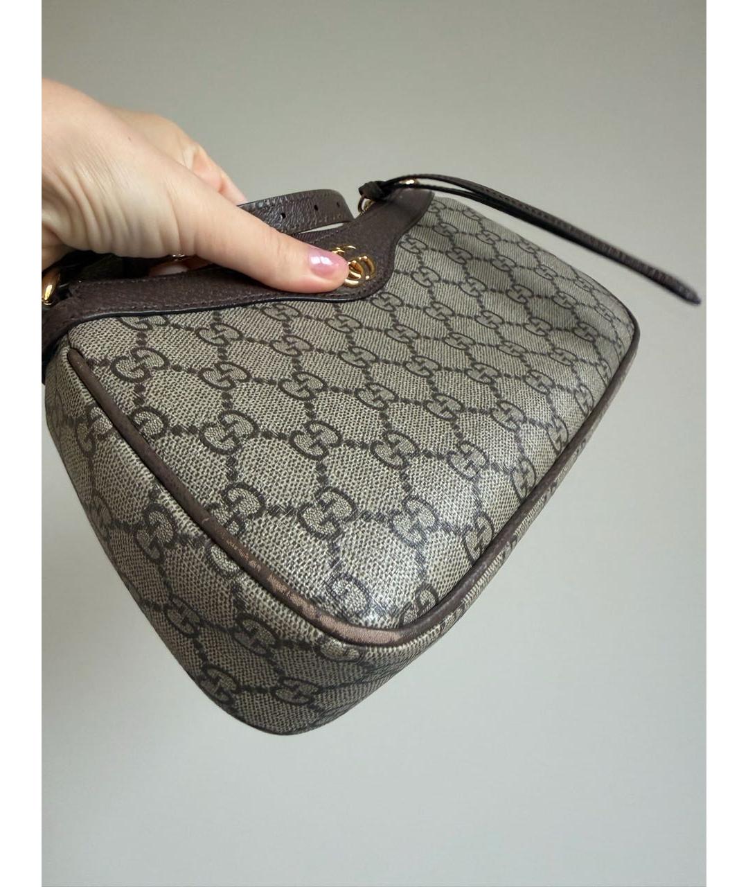 GUCCI Коричневая кожаная сумка через плечо, фото 2