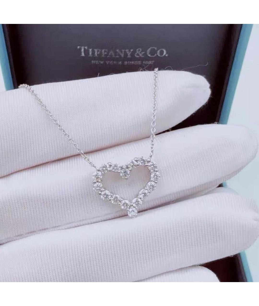 TIFFANY&CO Белая платиновая подвеска, фото 4