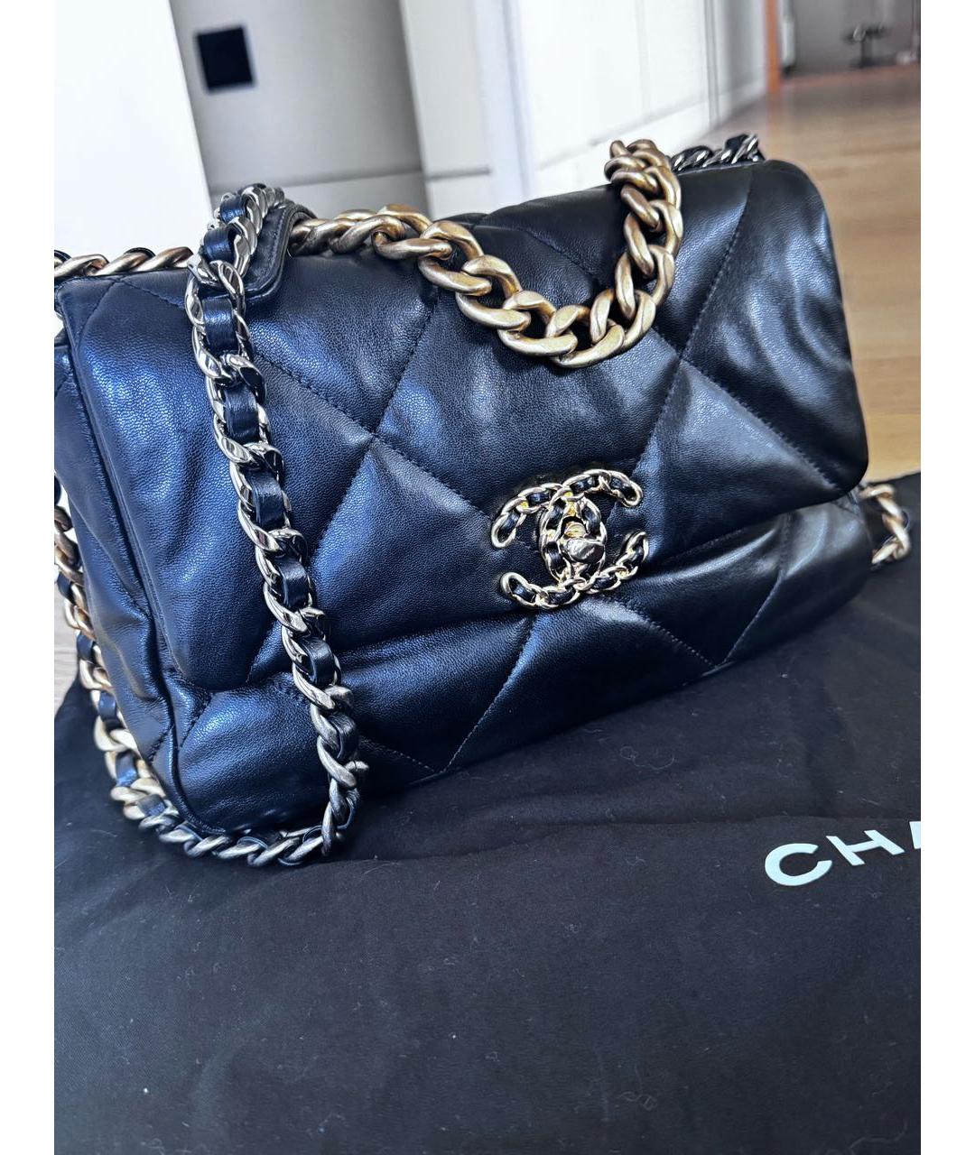 CHANEL Черная кожаная сумка через плечо, фото 6