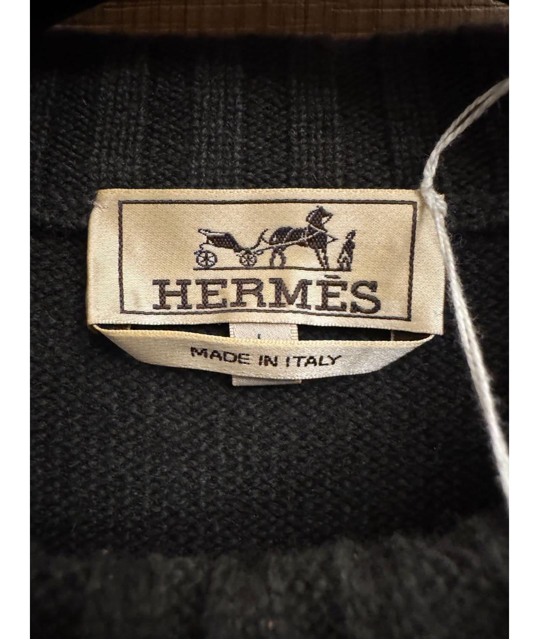 HERMES Хаки кашемировый джемпер / свитер, фото 8