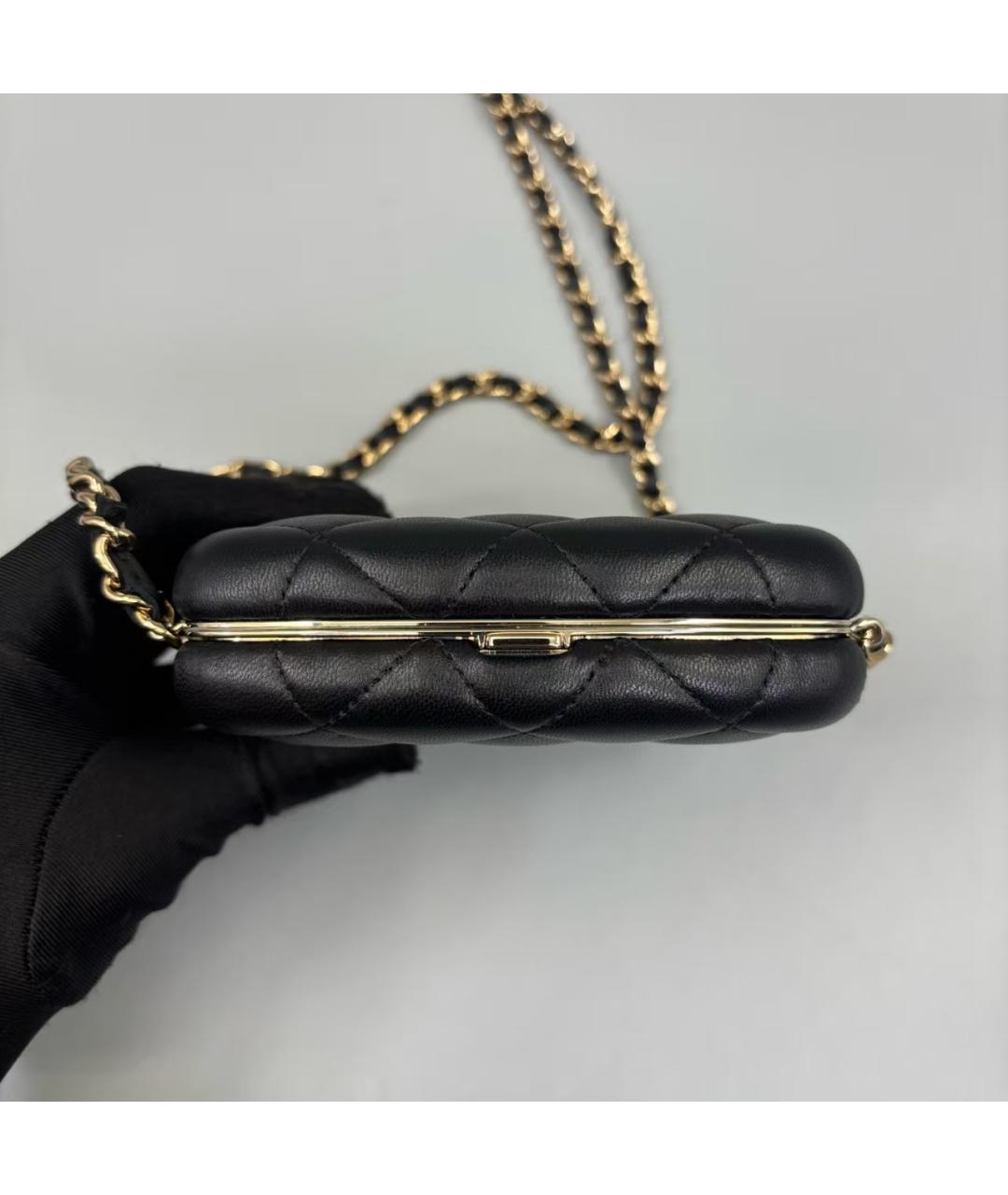 CHANEL Черная кожаная сумка через плечо, фото 4