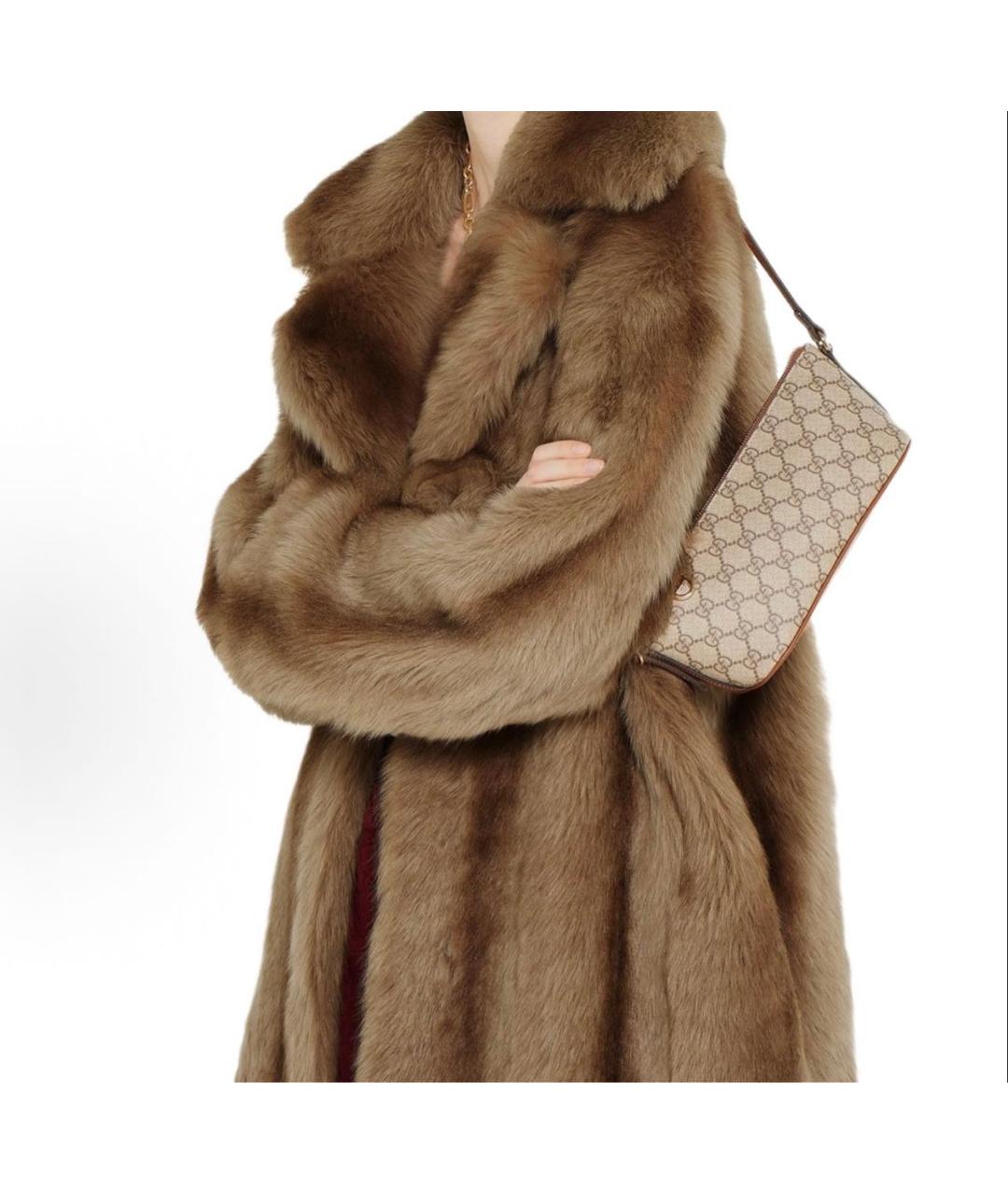 GUCCI Бежевая сумка через плечо из канвы, фото 3