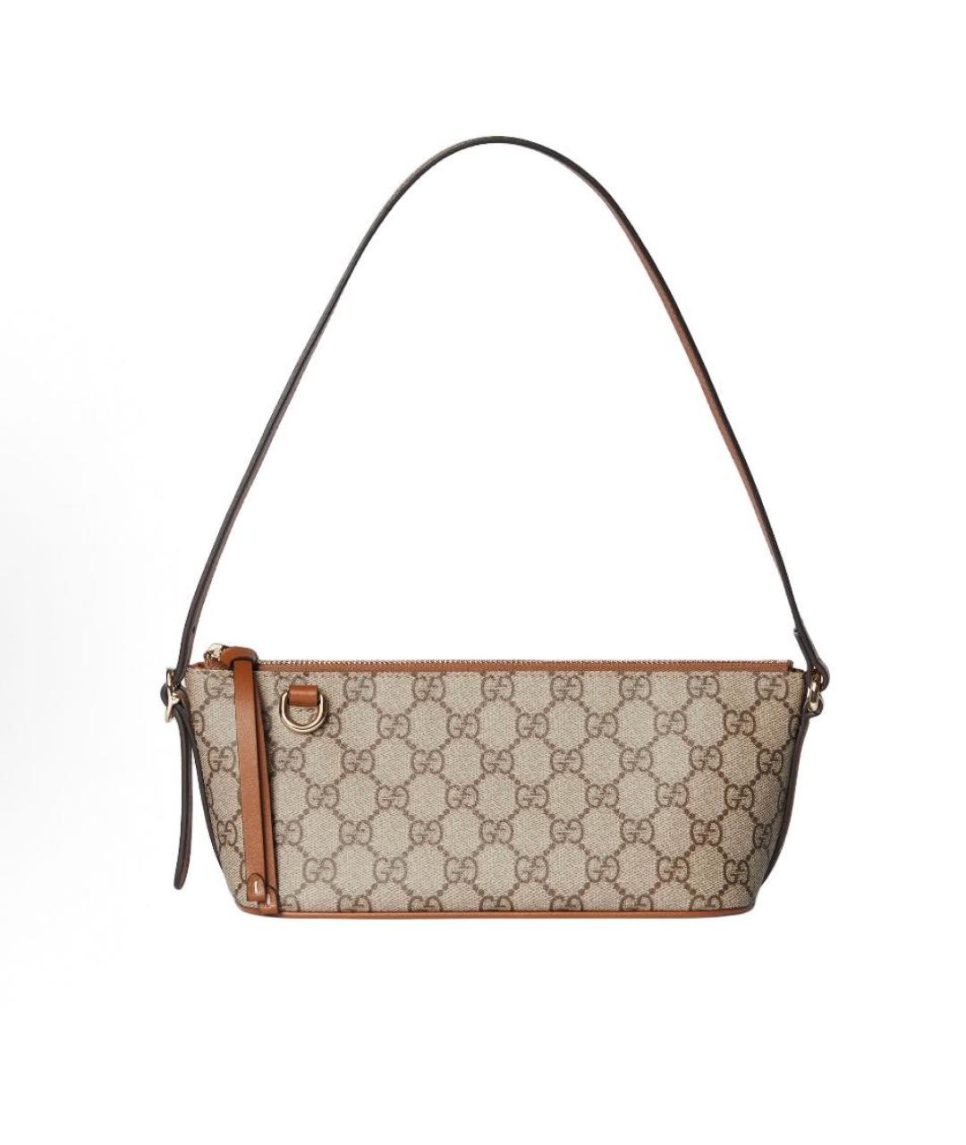 GUCCI Бежевая сумка через плечо из канвы, фото 7
