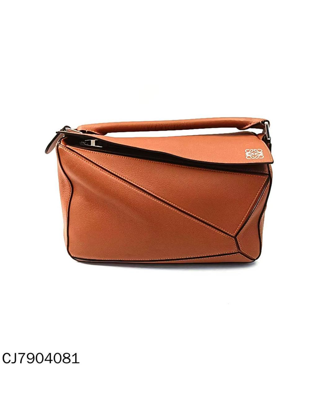 LOEWE Коричневая кожаная сумка с короткими ручками, фото 4
