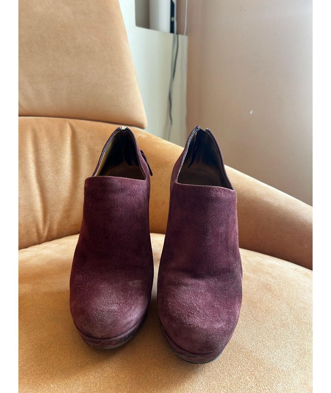 GUCCI Бордовые замшевые ботильоны, фото 2