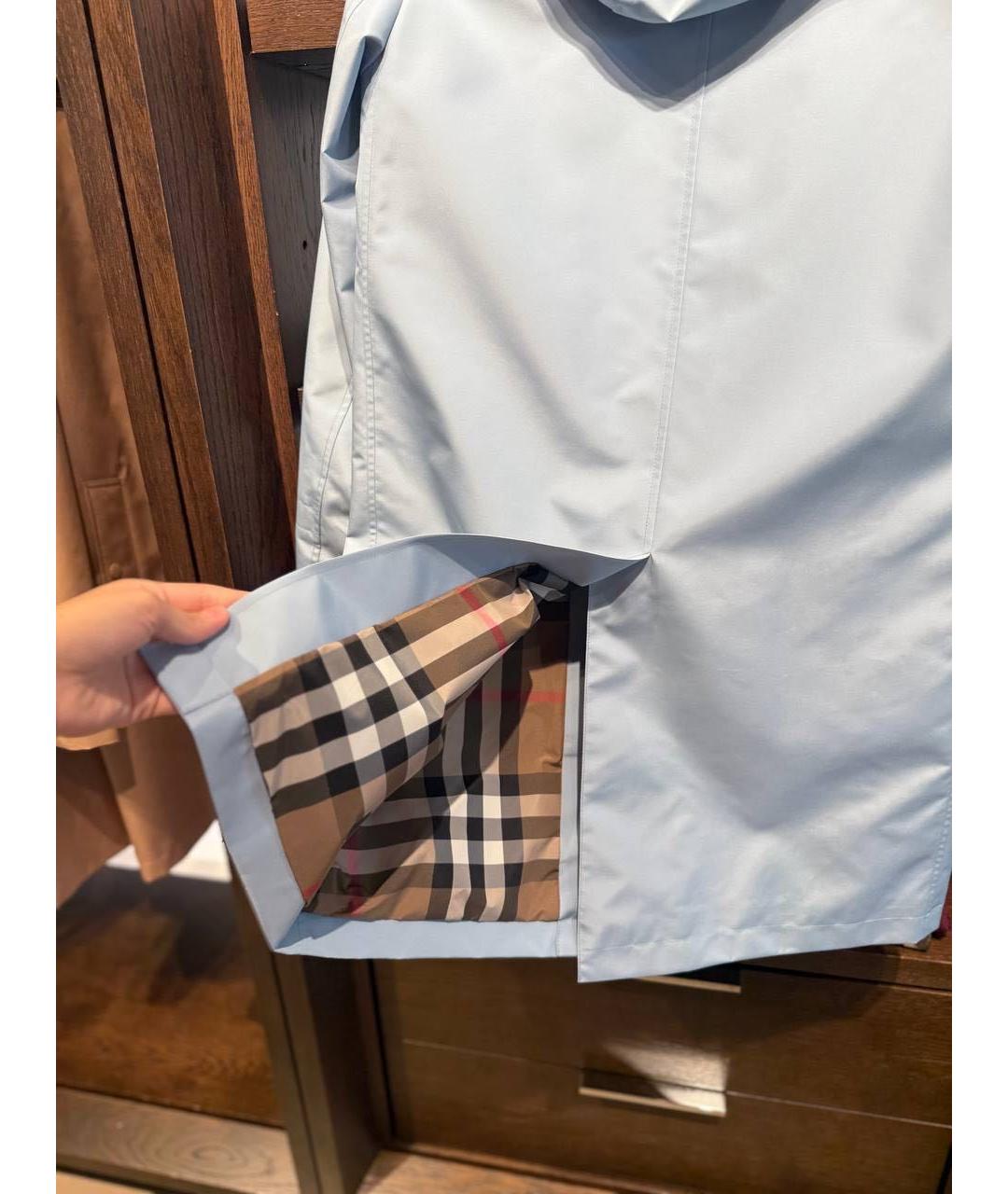 BURBERRY Голубой тренч/плащ, фото 3