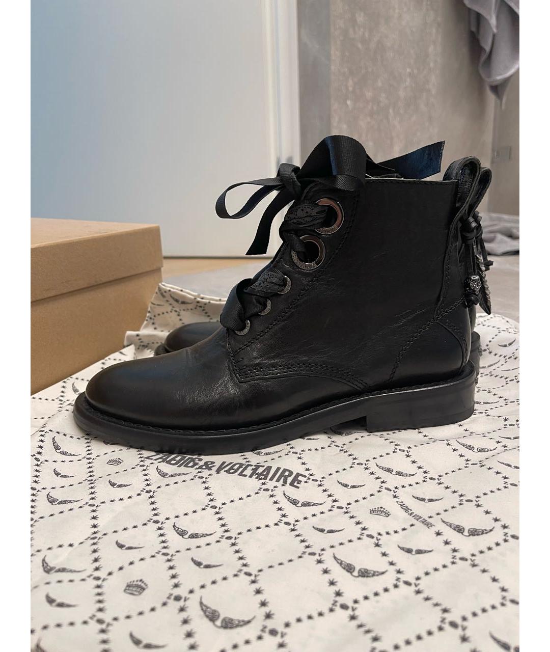ZADIG & VOLTAIRE Черные кожаные ботинки, фото 9