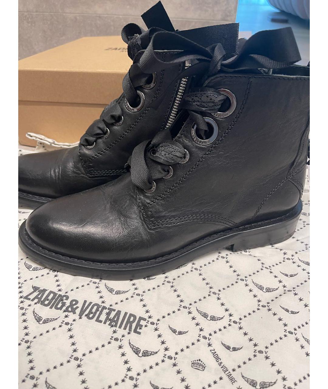 ZADIG & VOLTAIRE Черные кожаные ботинки, фото 8