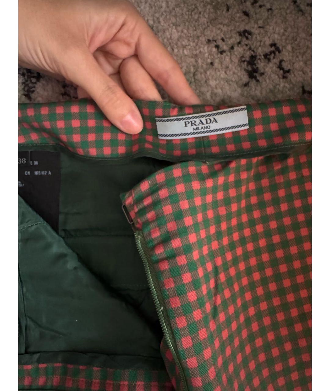 PRADA Зеленые брюки узкие, фото 3