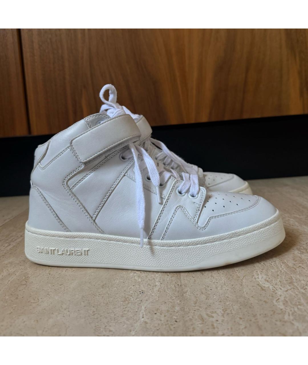SAINT LAURENT Белые кожаные кроссовки, фото 5