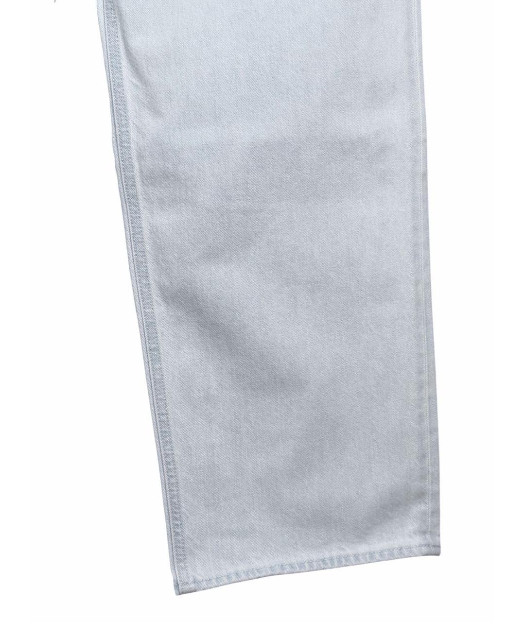 STONE ISLAND Голубые хлопковые прямые джинсы, фото 4