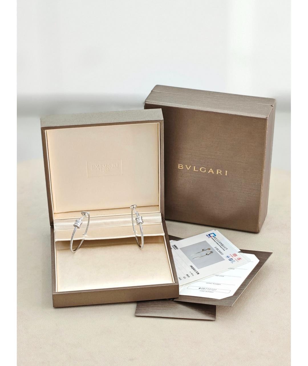 BVLGARI Серебряные серьги из белого золота, фото 7