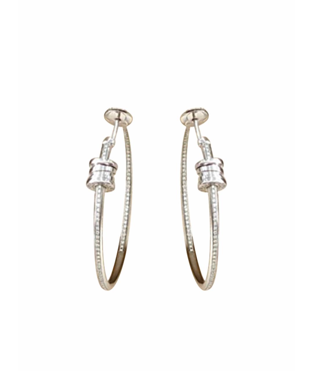 BVLGARI Серебряные серьги из белого золота, фото 1