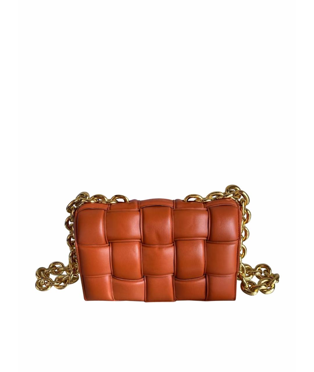 BOTTEGA VENETA Оранжевая кожаная сумка через плечо, фото 1