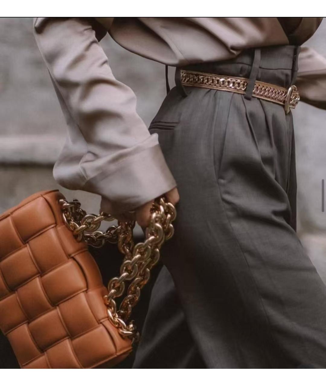 BOTTEGA VENETA Оранжевая кожаная сумка через плечо, фото 3