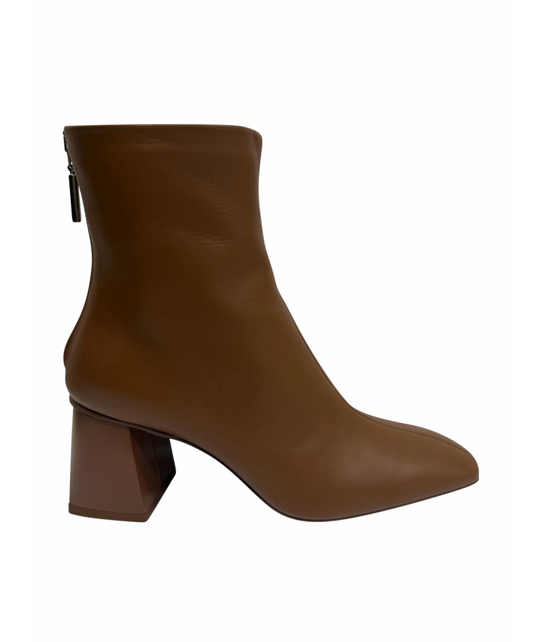 MAX MARA Коричневые кожаные ботильоны, фото 1