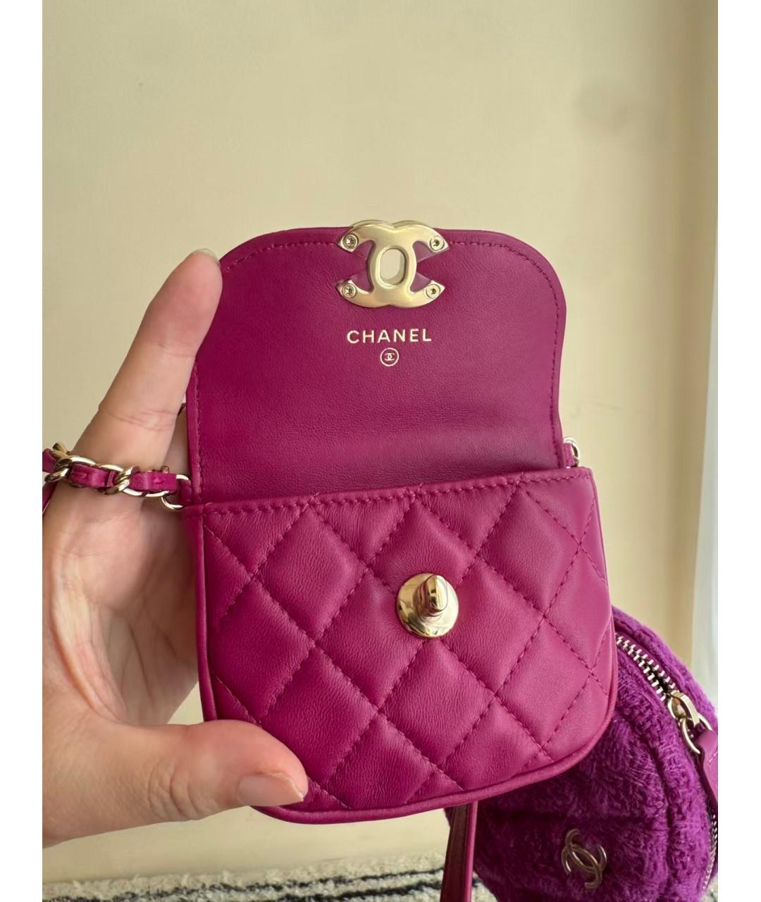 CHANEL Фиолетовая поясная сумка, фото 4