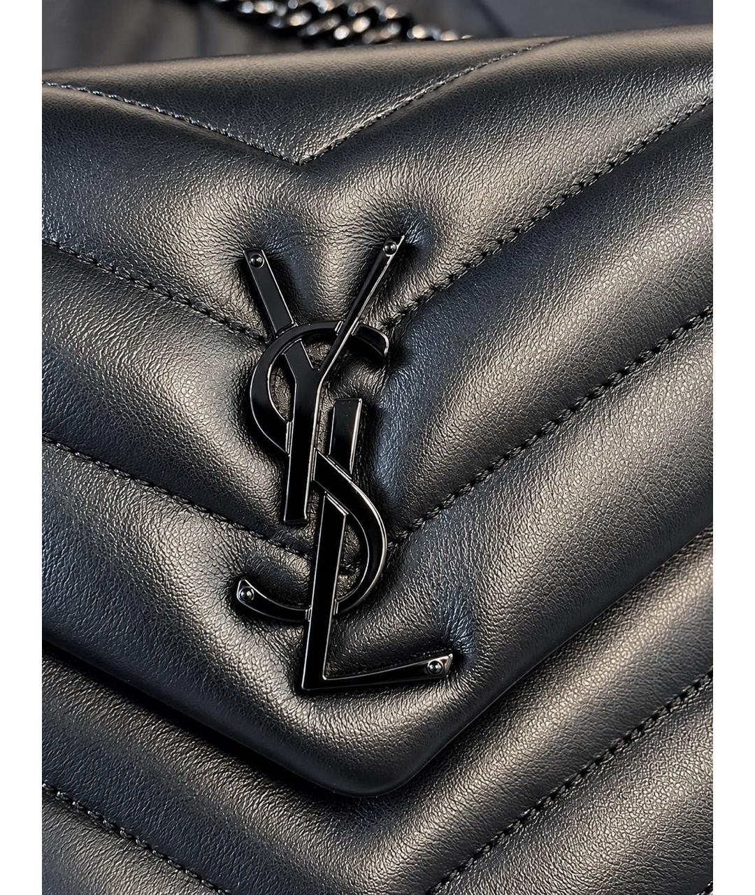 SAINT LAURENT Черная кожаная сумка через плечо, фото 8