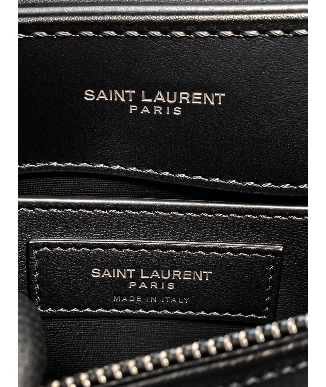 SAINT LAURENT Черная кожаная сумка через плечо, фото 4