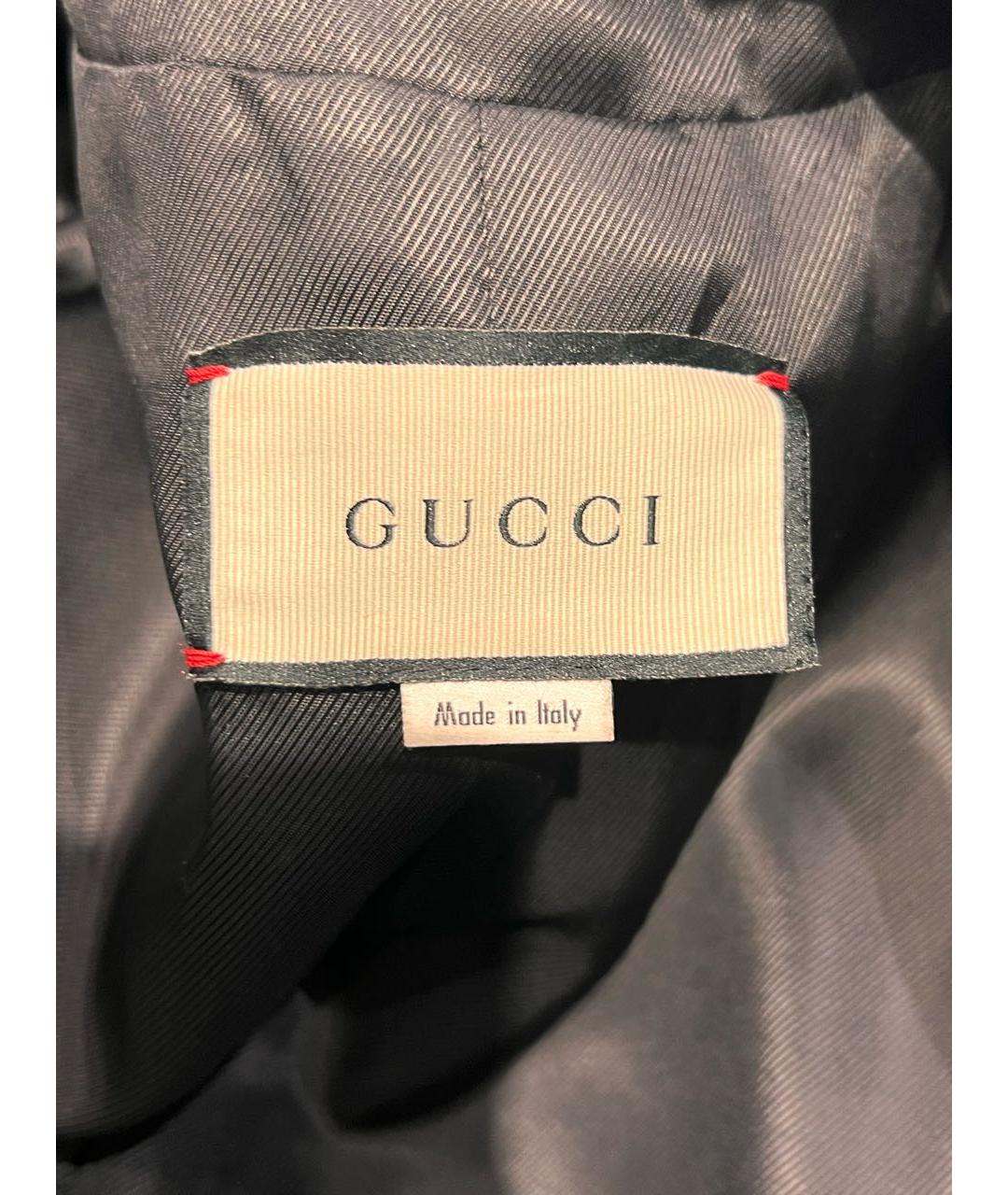 GUCCI Черное шерстяное пальто, фото 6
