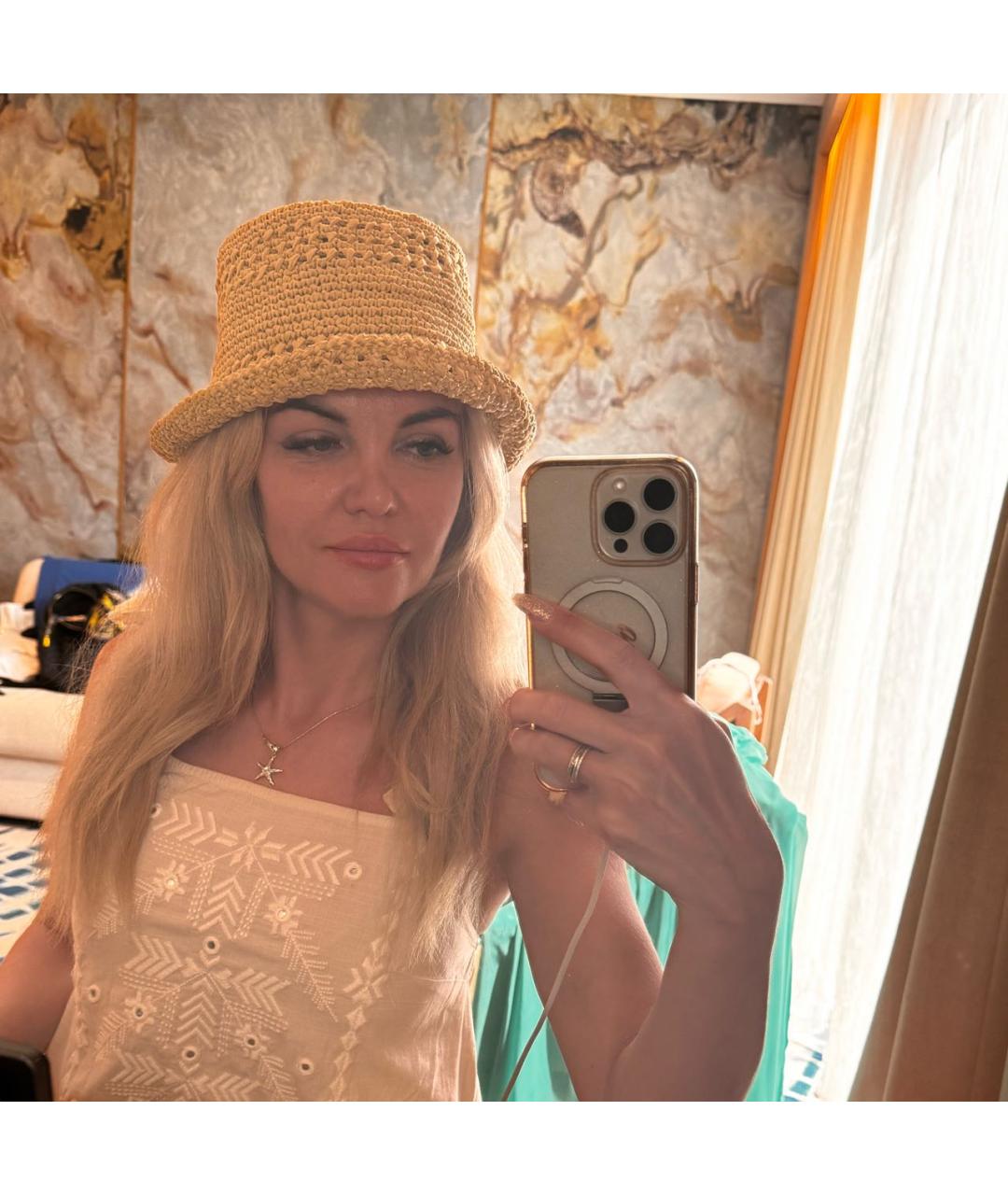 MIU MIU Бежевая панама, фото 8